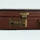 LOEWE Anagram Attache Case Trunk Leather Brown Gold Auth yk14674-19