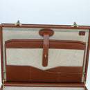LOEWE Anagram Attache Case Trunk Leather Brown Gold Auth yk14674-10