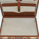 LOEWE Anagram Attache Case Trunk Leather Brown Gold Auth yk14674-11