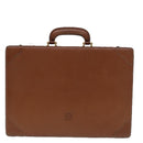 LOEWE Anagram Attache Case Trunk Leather Brown Gold Auth yk14674-13