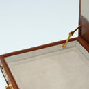 LOEWE Anagram Attache Case Trunk Leather Brown Gold Auth yk14674-21