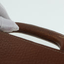 LOEWE Anagram Attache Case Trunk Leather Brown Gold Auth yk14674-8