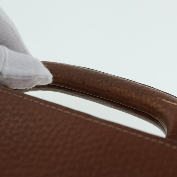 LOEWE Anagram Attache Case Trunk Leather Brown Gold Auth yk14674