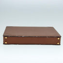 LOEWE Anagram Attache Case Trunk Leather Brown Gold Auth yk14674-5