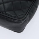 CHANEL Matelasse Turn Lock Chain Shoulder Bag Leather Black Gold CC Auth yk14695-9