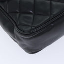 CHANEL Matelasse Turn Lock Chain Shoulder Bag Leather Black Gold CC Auth yk14695-14