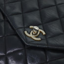 CHANEL Matelasse Turn Lock Chain Shoulder Bag Leather Black Gold CC Auth yk14695-10