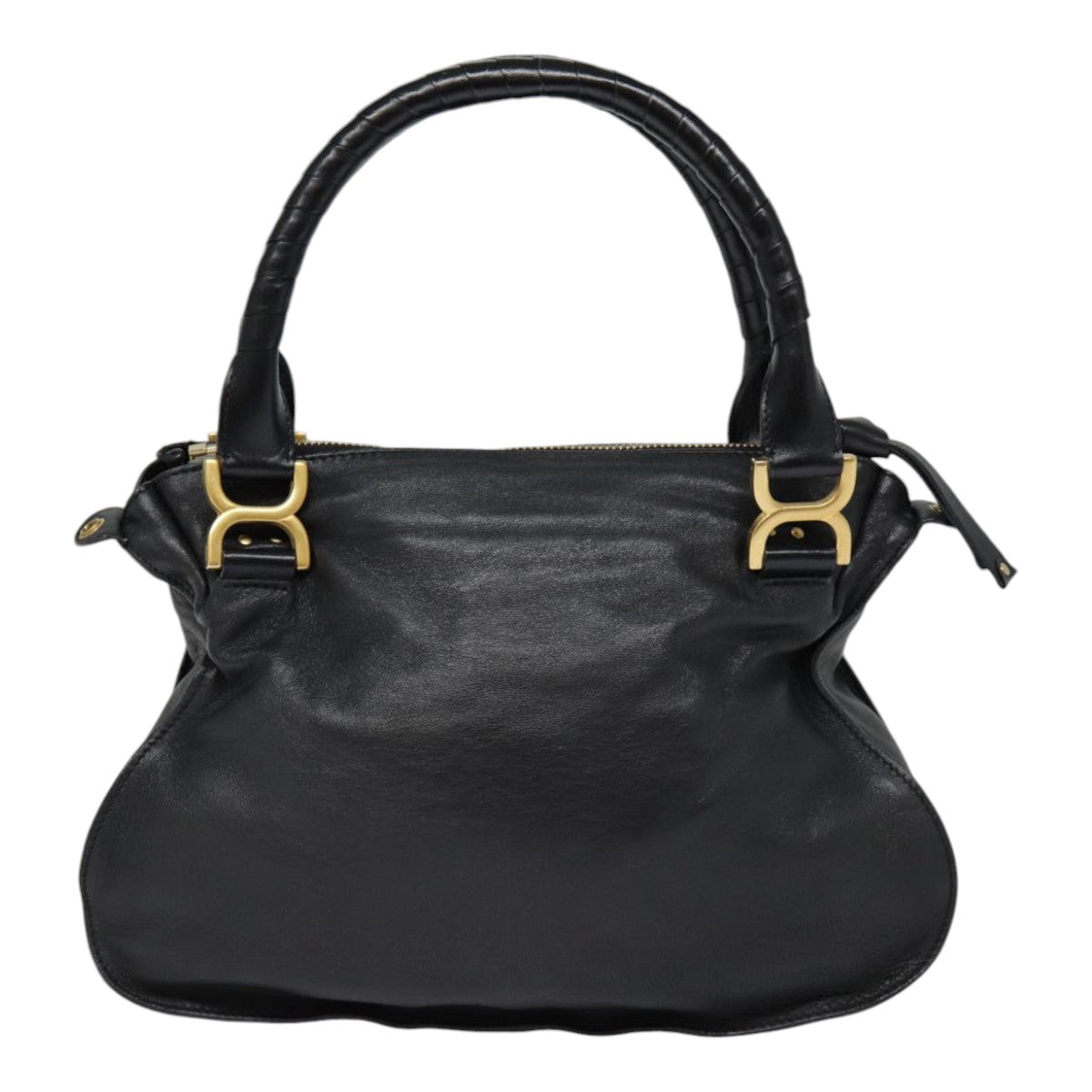 Chloe Mercy Hand Bag Leather 2way Black Gold Auth yk14711 - 0