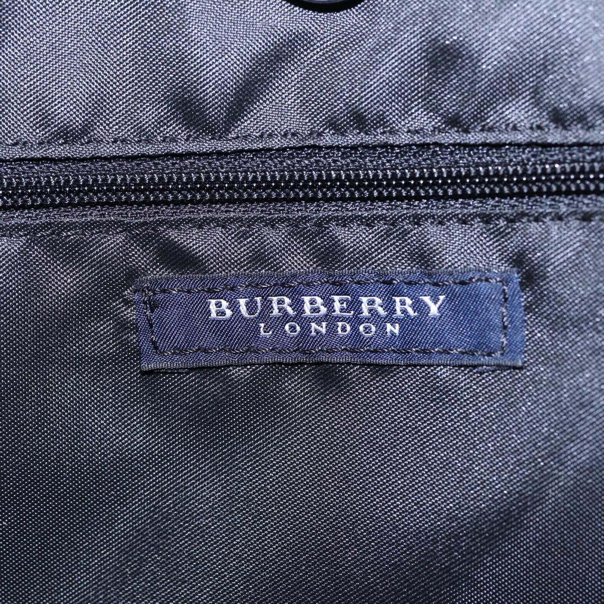 BURBERRY Nova Check Tote Bag Nylon Beige Black Silver Auth yk14732