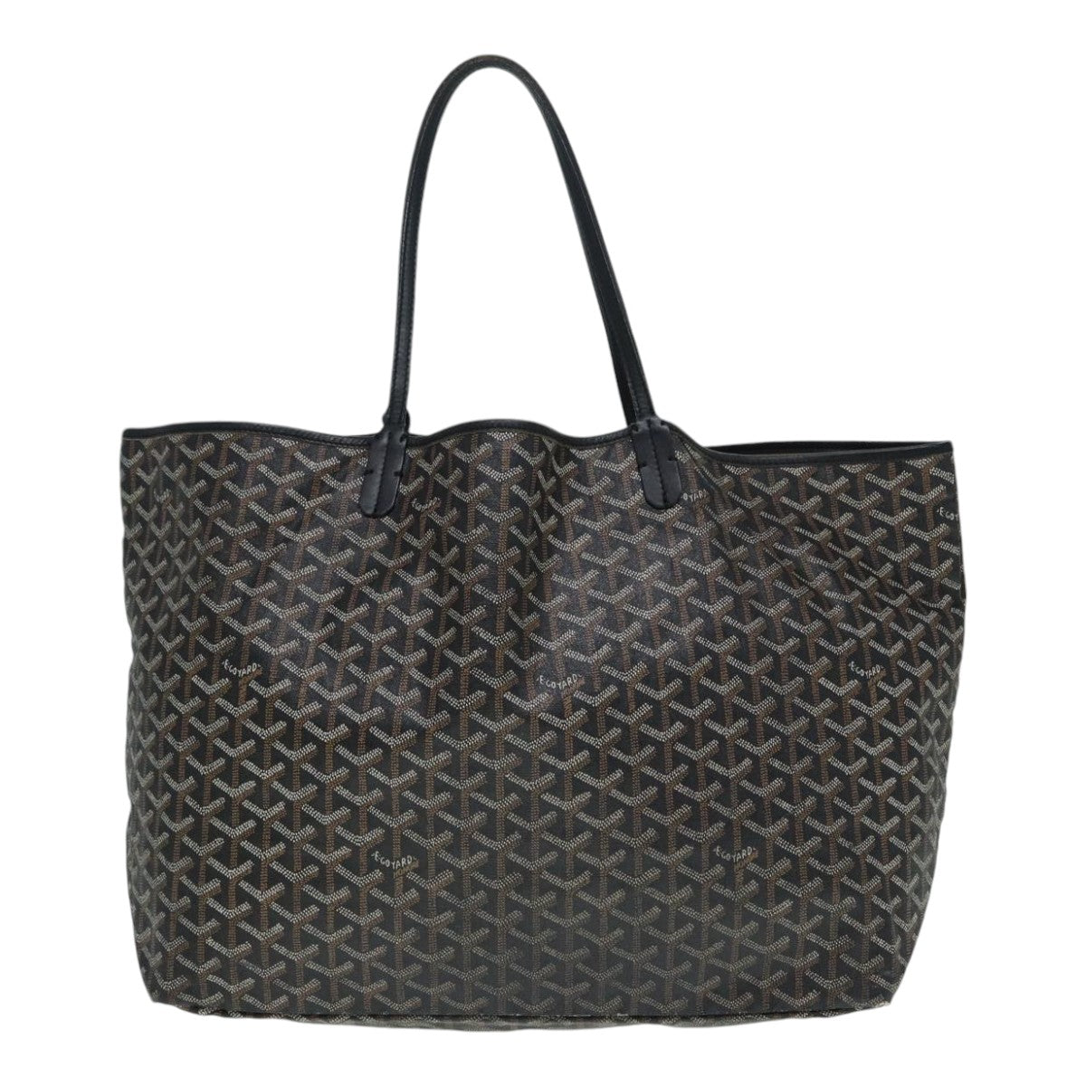 GOYARD Herringbone Saint Louis GM Tote Bag PVC Black Auth yk14761 - 0