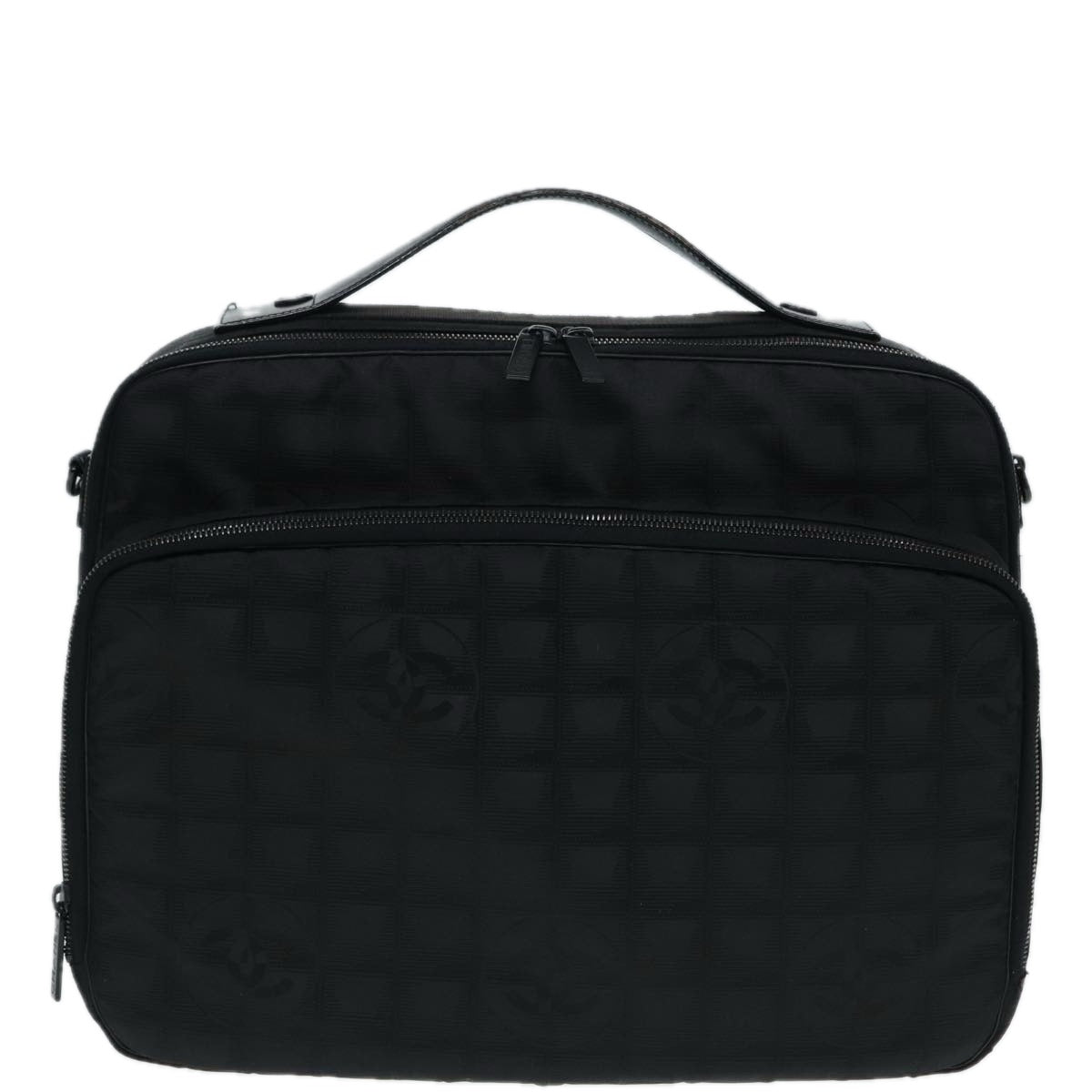 CHANEL New Travel Line Travel Case Nylon Black CC Auth yk14766