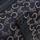 CELINE C Sulky Boston Bag Canvas Leer Navy Goud Auth yk14797-9