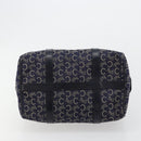 CELINE C Sulky Boston Bag Canvas Leer Navy Goud Auth yk14797-14