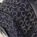 CELINE C Sulky Boston Bag Canvas Leer Navy Goud Auth yk14797-16