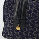 CELINE C Sulky Boston Bag Canvas Leer Navy Goud Auth yk14797-12