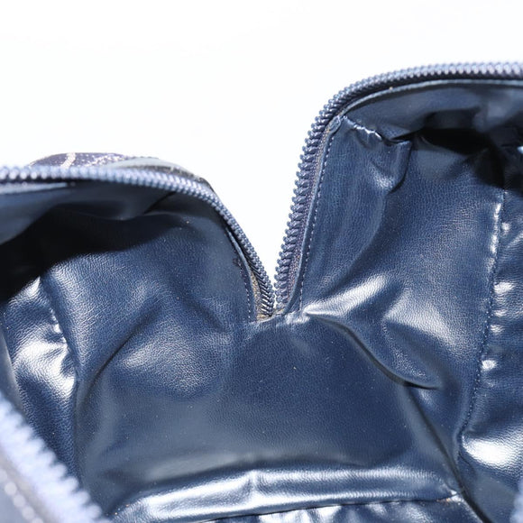 CELINE C Sulky Boston Bag Canvas Leer Navy Goud Auth yk14797