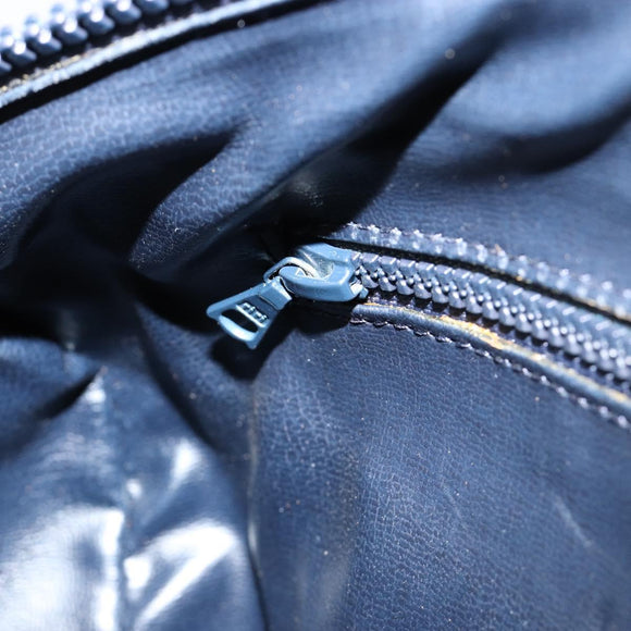 CELINE C Sulky Boston Bag Canvas Leer Navy Goud Auth yk14797