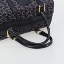 CELINE C Sulky Boston Bag Canvas Leer Navy Goud Auth yk14797-7