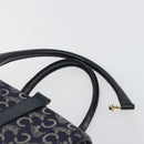 CELINE C Sulky Boston Bag Canvas Leer Navy Goud Auth yk14797-8