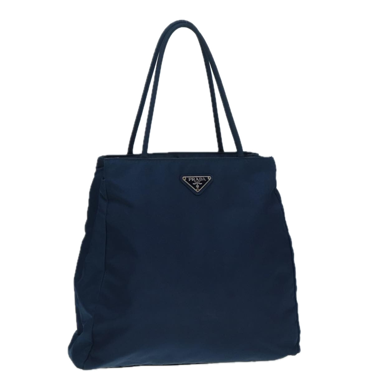 PRADA Hand Bag Nylon Navy Silver Auth yk14804