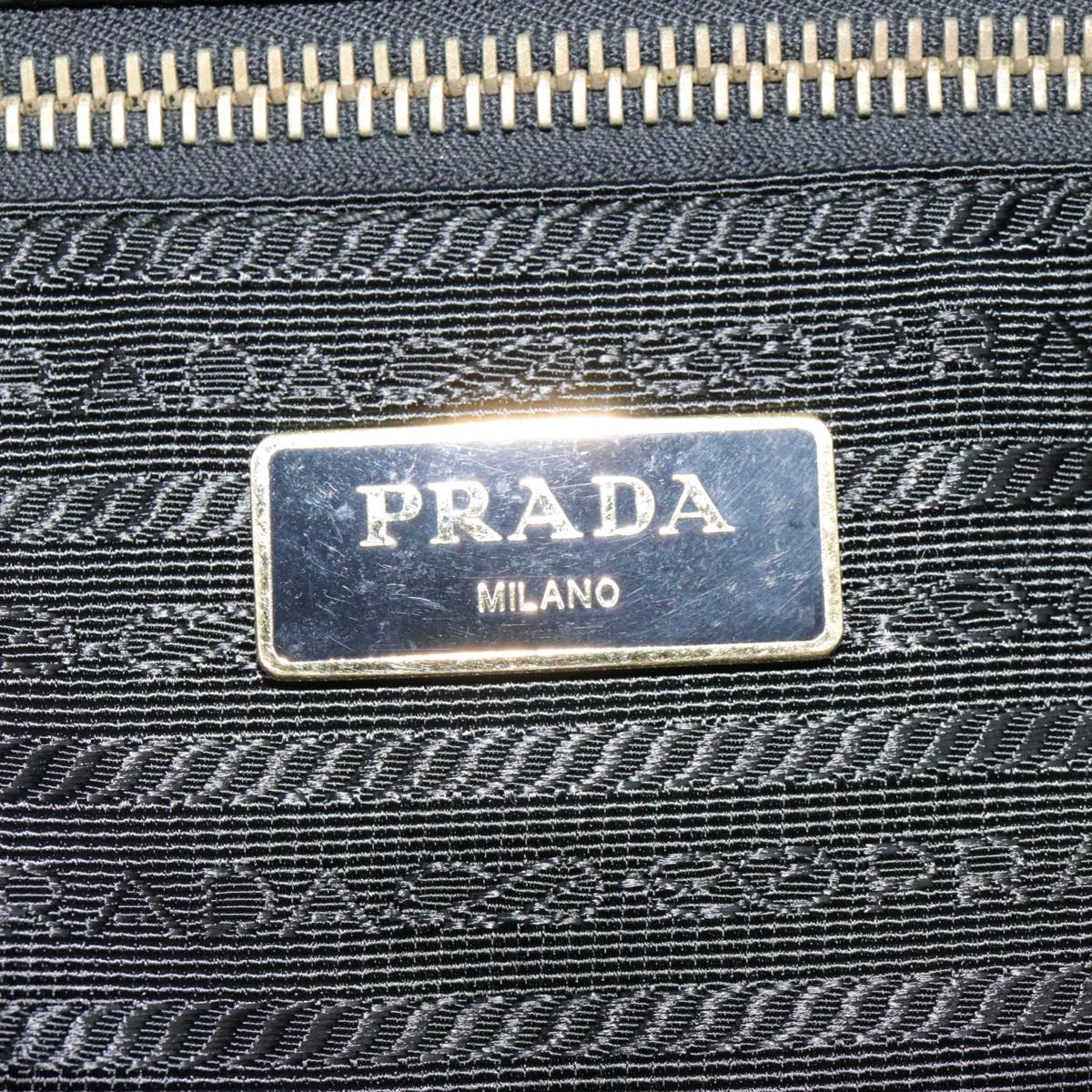 PRADA Tote Bag Nylon 2way Green Gold Auth yk14820