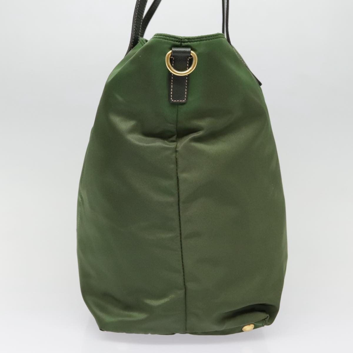 PRADA Tote Bag Nylon 2way Green Gold Auth yk14820