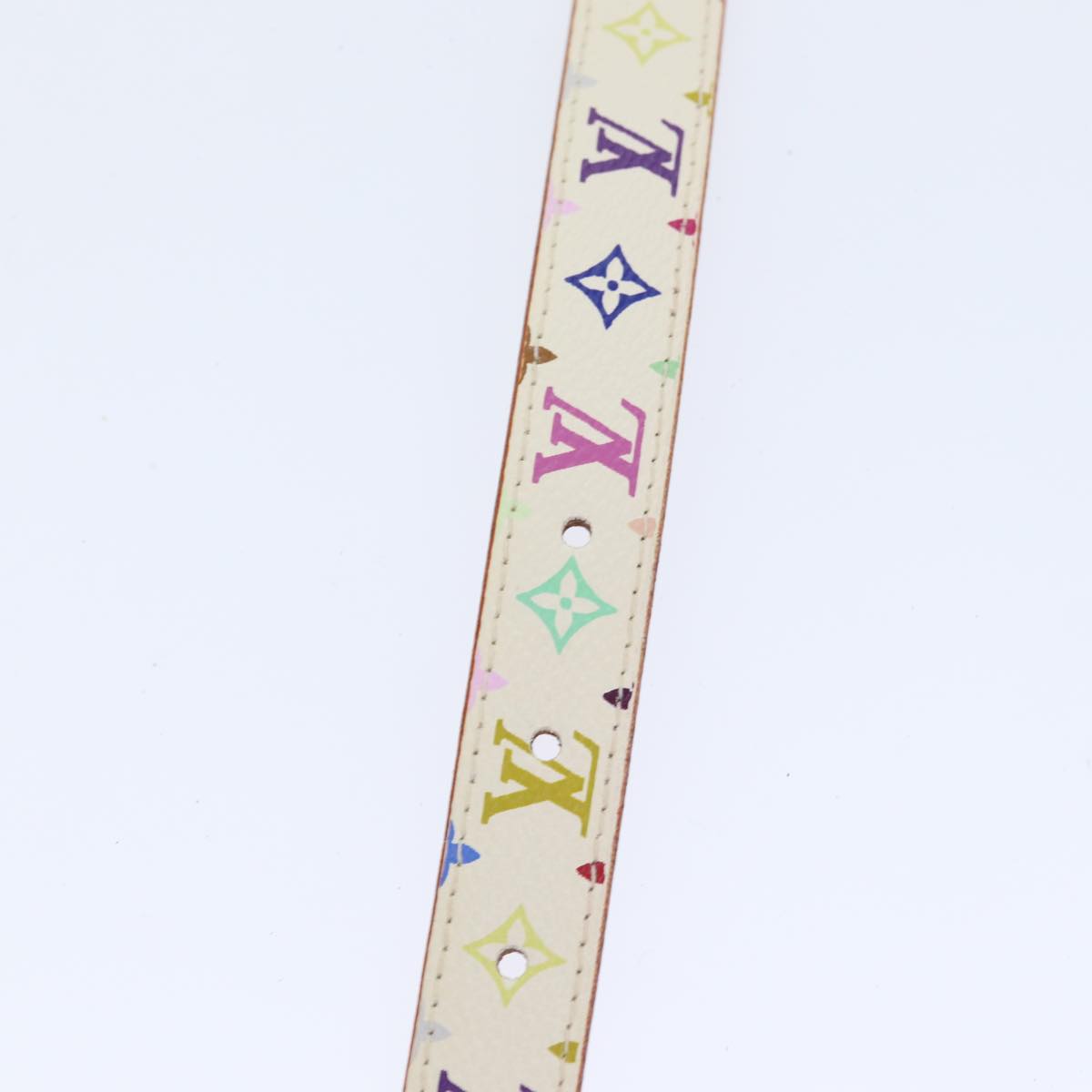 LOUIS VUITTON Monogram Multicolor Ceinture Carre Belt White M9272W Auth yk14842