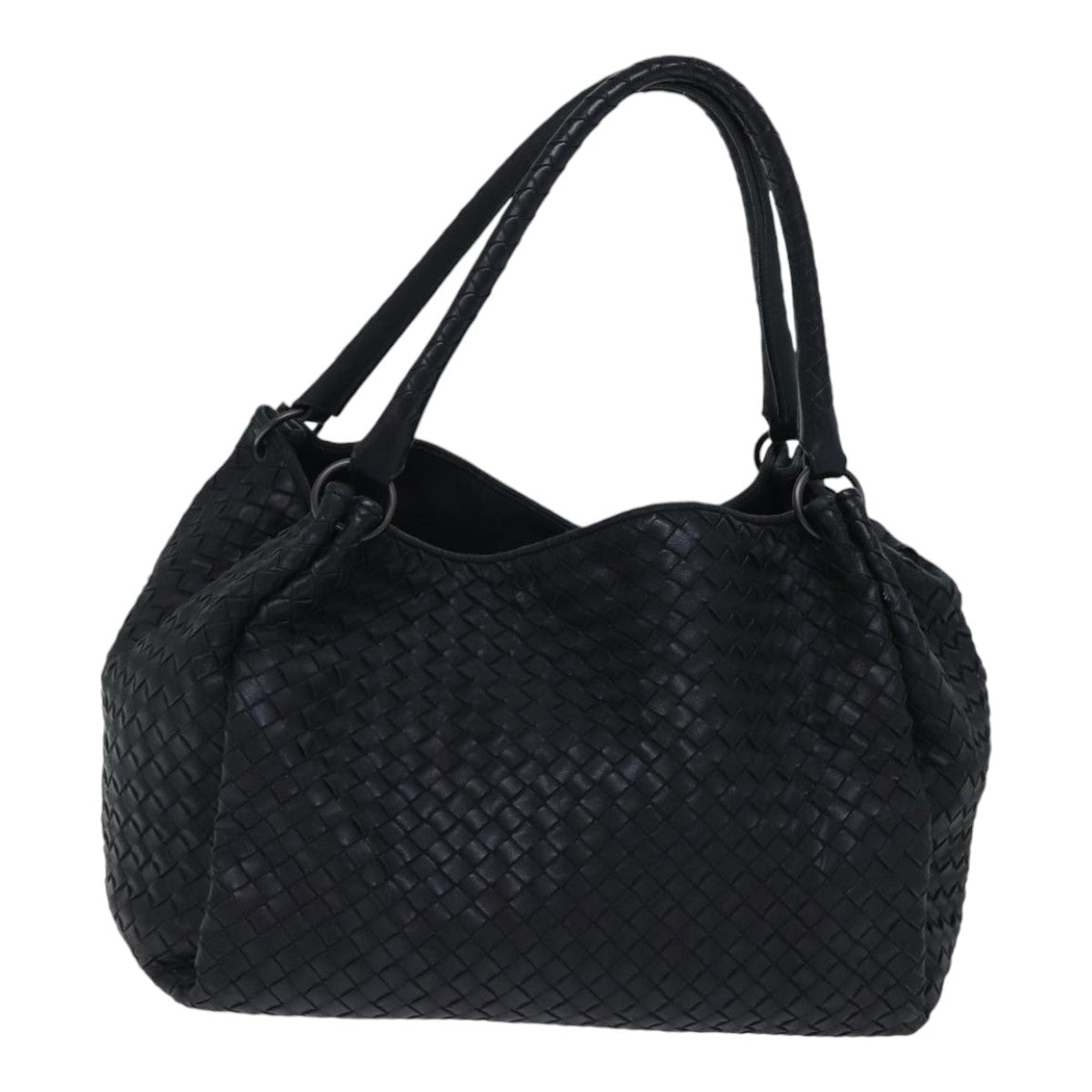 BOTTEGA VENETA INTRECCIATO Parachute Hand Bag Leather Black 222322 Auth yk14852 - 0