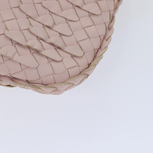 BOTTEGA VENETA INTRECCIATO Hobo Shoulder Bag Leather Pink Auth yk14854AM