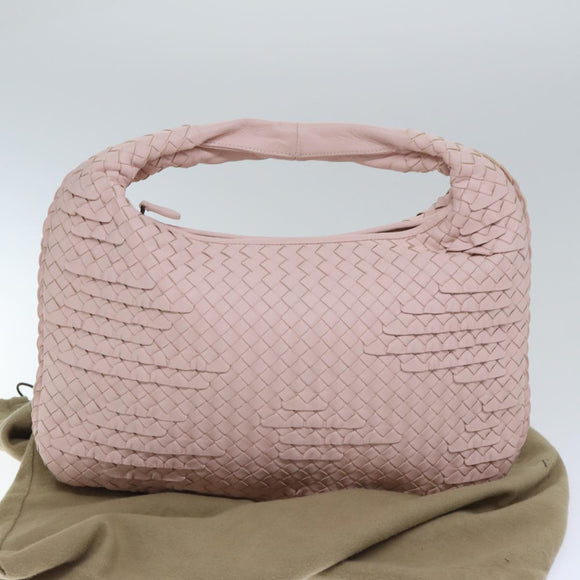 BOTTEGA VENETA INTRECCIATO Hobo Shoulder Bag Leather Pink Auth yk14854AM