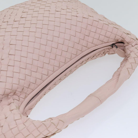 BOTTEGA VENETA INTRECCIATO Hobo Shoulder Bag Leather Pink Auth yk14854AM
