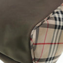 BURBERRY Nova Check Blue Label Shoulder Bag Nylon Beige Silver Auth yk14865-11