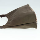 BURBERRY Nova Check Blue Label Shoulder Bag Nylon Beige Silver Auth yk14865-5