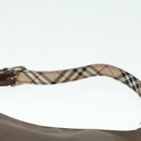 BURBERRY Nova Check Blue Label Shoulder Bag Nylon Beige Silver Auth yk14865-8