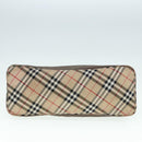 BURBERRY Nova Check Blue Label Shoulder Bag Nylon Beige Silver Auth yk14865-9