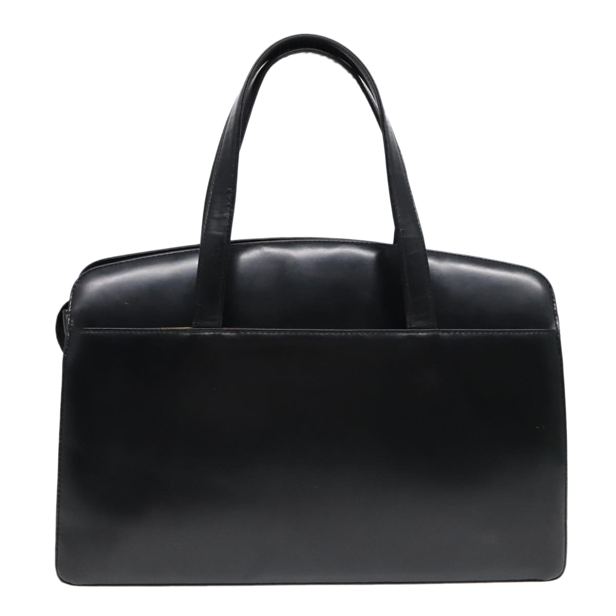 BURBERRY Tote Bag Leather Black Silver Auth yk14874 - 0