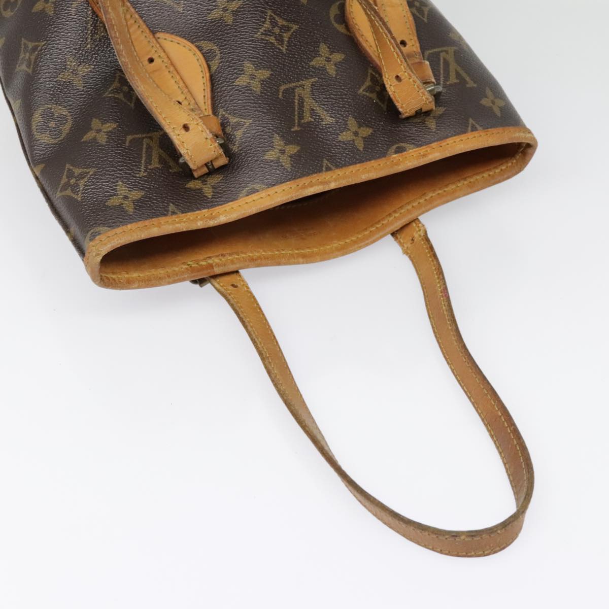 LOUIS VUITTON Monogram Bucket PM Shoulder Bag M42238 LV Auth yk14880