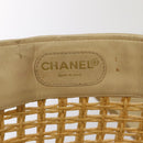 CHANEL COCO Mark Chain Tote Bag Straw Leather Beige Gold CC Auth yk14915-10