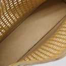 CHANEL COCO Mark Chain Tote Bag Straw Leather Beige Gold CC Auth yk14915-11