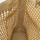 CHANEL COCO Mark Chain Tote Bag Straw Leather Beige Gold CC Auth yk14915-18