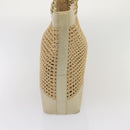 CHANEL COCO Mark Chain Tote Bag Straw Leather Beige Gold CC Auth yk14915-3