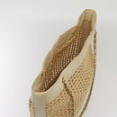 CHANEL COCO Mark Chain Tote Bag Straw Leather Beige Gold CC Auth yk14915-6