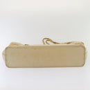 CHANEL COCO Mark Chain Tote Bag Straw Leather Beige Gold CC Auth yk14915-5
