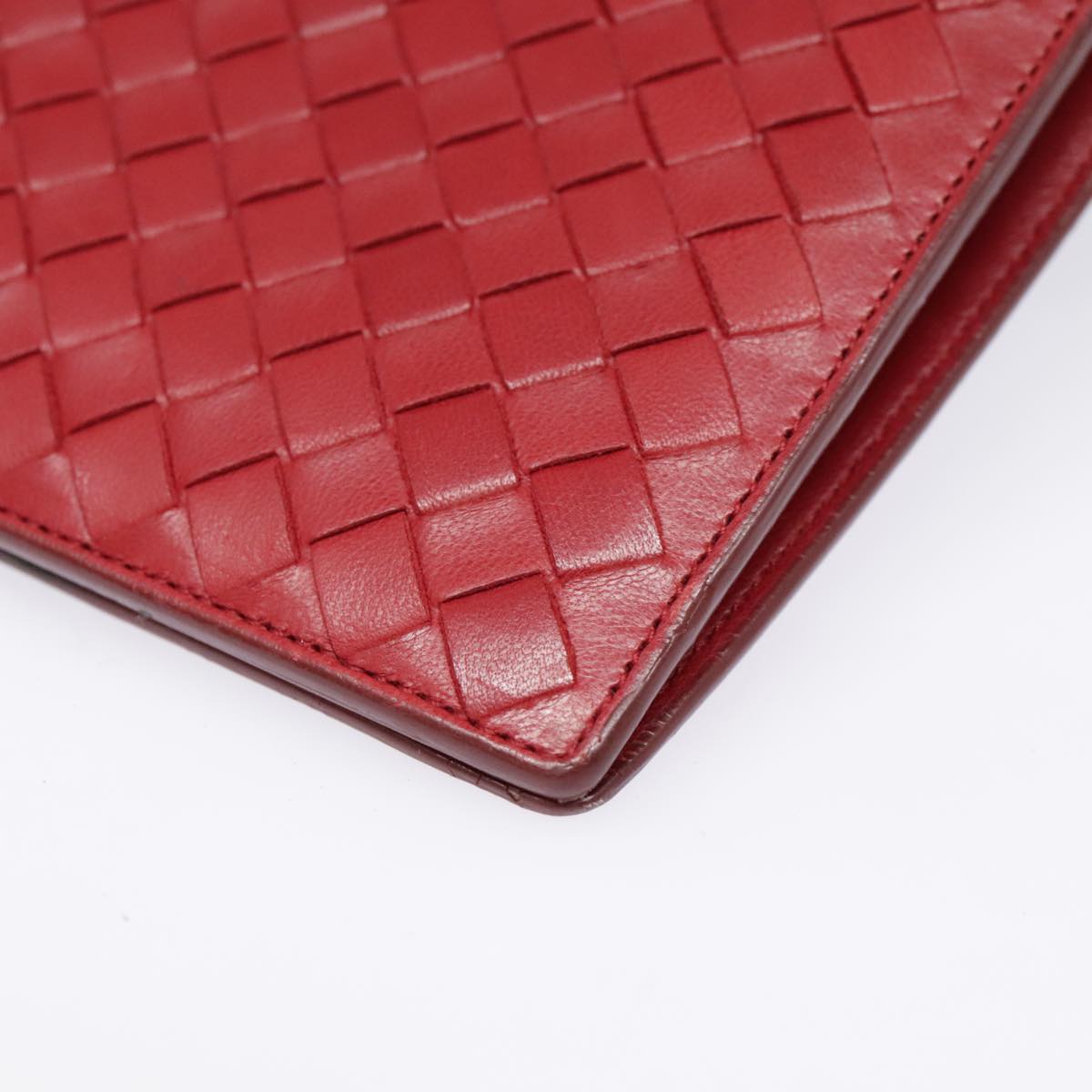 BOTTEGA VENETA INTRECCIATO Day Planner Cover Leather Red 181727 Auth yk14925