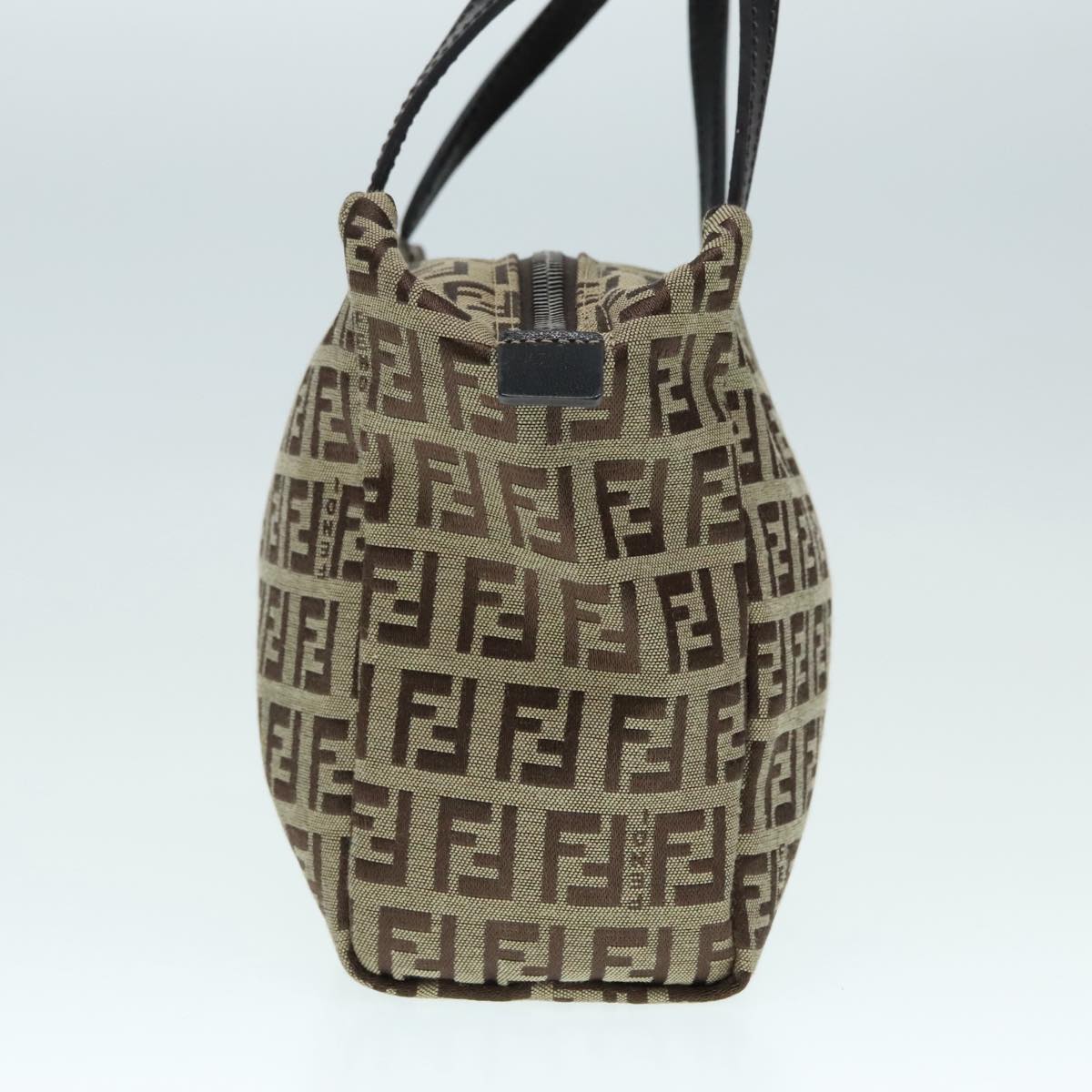 FENDI Zucchino Canvas Hand Bag Beige Auth yk14935