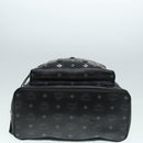 MCM Vicetos Logogram Studs Backpack PVC Black Silver Auth yk14954-11