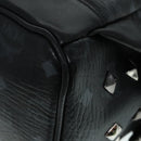 MCM Vicetos Logogram Studs Backpack PVC Black Silver Auth yk14954-15