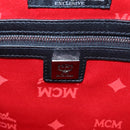 MCM Vicetos Logogram Studs Backpack PVC Black Silver Auth yk14954-21