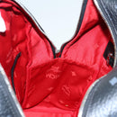 MCM Vicetos Logogram Studs Backpack PVC Black Silver Auth yk14954-24