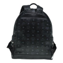 MCM Vicetos Logogram Studs Backpack PVC Black Silver Auth yk14954-2